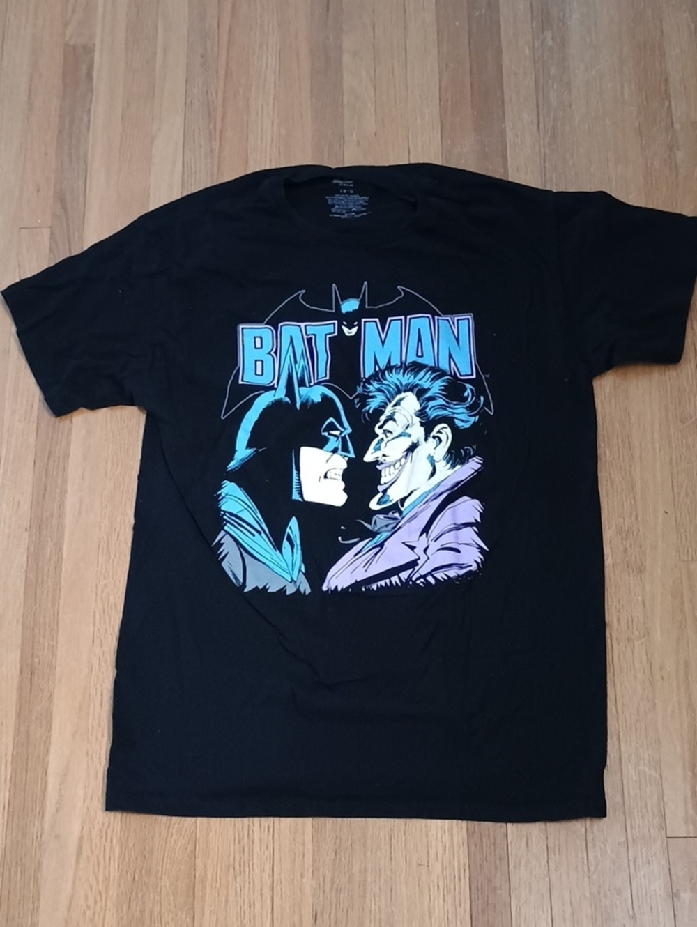 Batman Tee in Black with Blue and Purple Graphic